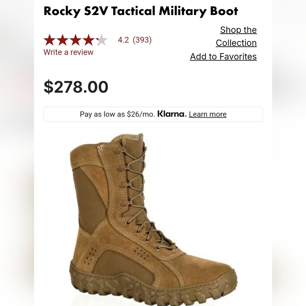 Rocky S2V Tactical Military Boot